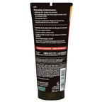 Back view of a 200 ml tube of Naturkorpens 'Unter Verspäsen' hair care product, showing the back label with ingredients, barcodes, and warning text on a white background.