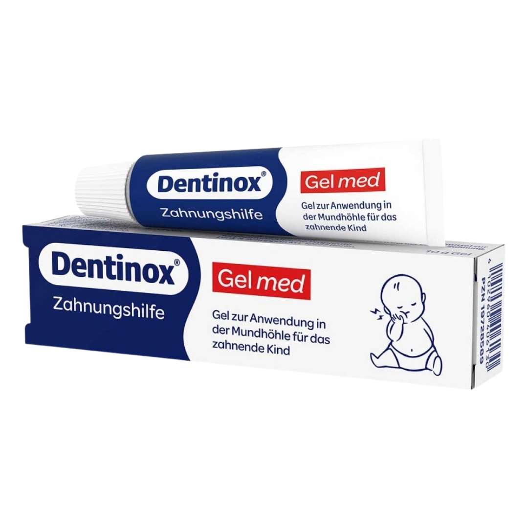 Dentinox Gel med packaging on a white background