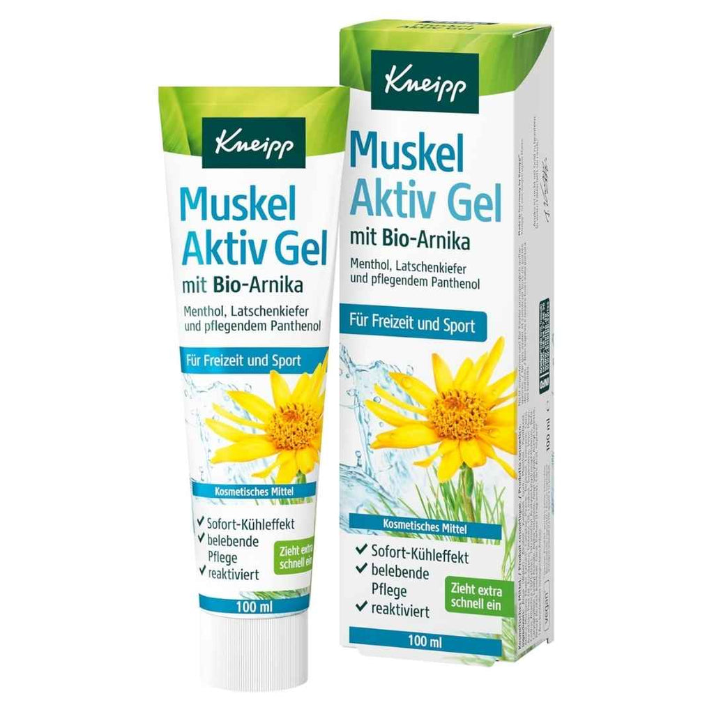 Kneipp Muscle Active Gel with Organic Arnica, for Leisure and Sports, Instant Cooling Effect, 100 ml