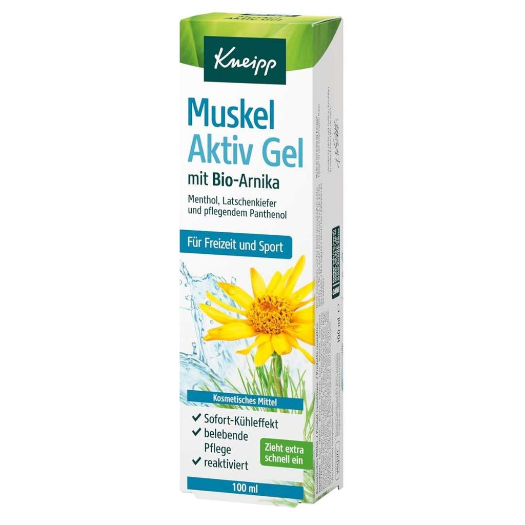 box for Kneipp Muscle Active Gel with Organic Arnica, for Leisure and Sports, Instant Cooling Effect, 100 ml