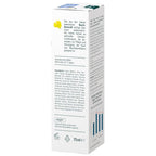 A tall white product box shown at an angle on a white background, displaying German text, ingredients, and a small yellow flower graphic on the side panel.