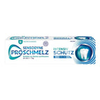 Sensodyne Proschmelz toothpaste tube on a white background