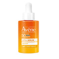 Avene sunscreen serum bottle on a white background