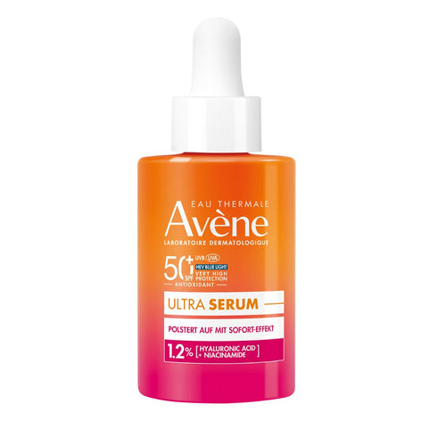 Avene Ultra Serum bottle on a white background