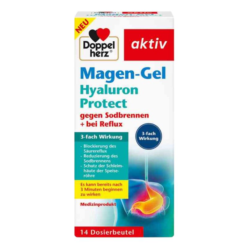 Doppelherz Stomach Gel Hyaluron Protect Dosage Sachets 14 x 10 ml