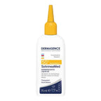 Dermasence SolvineaMed sunscreen liquid bottle with yellow cap on a white background