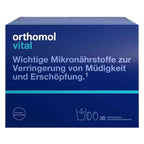 Orthomol vital supplement box with blue background and white text
