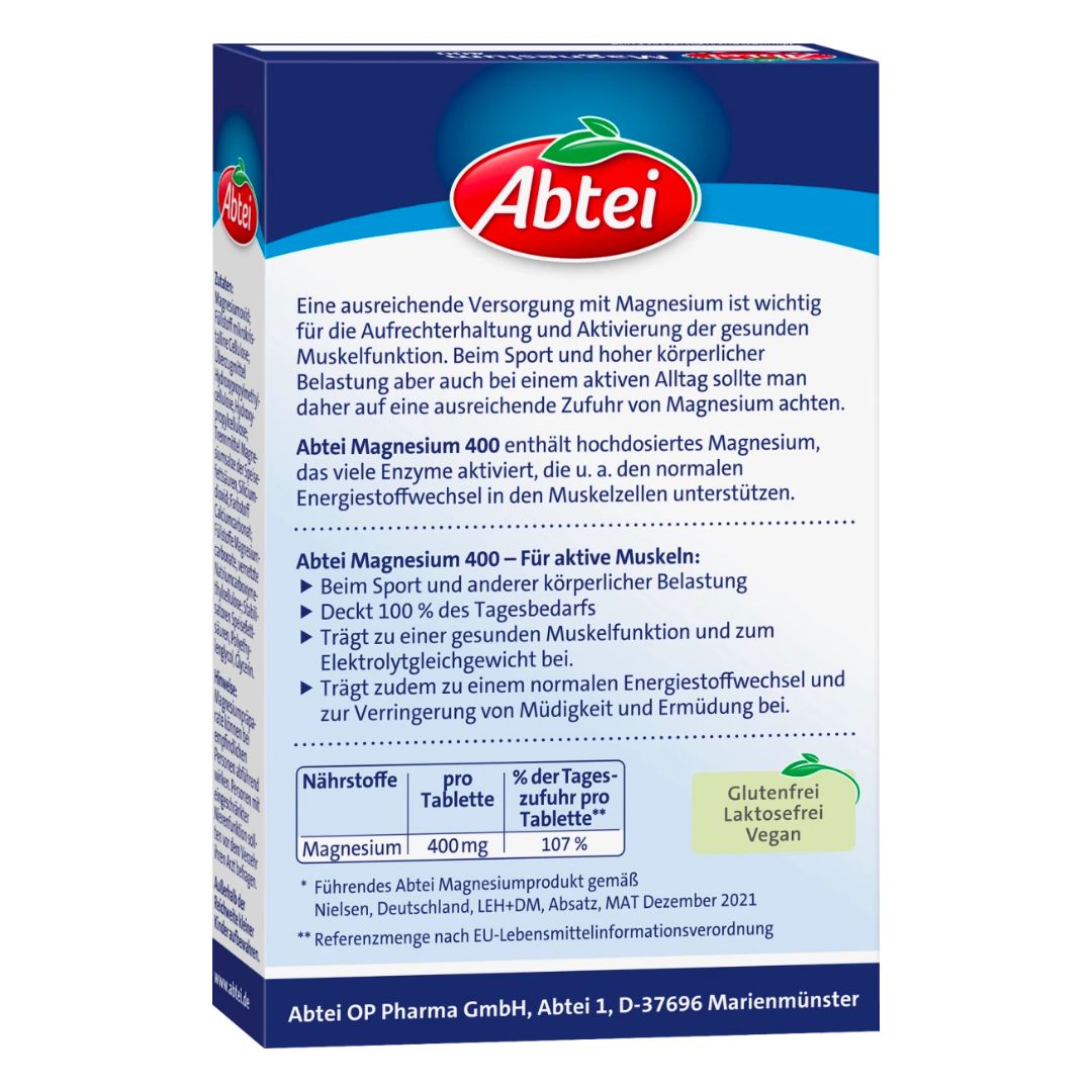 Abtei Magnesium 400 Tablets 30 tab