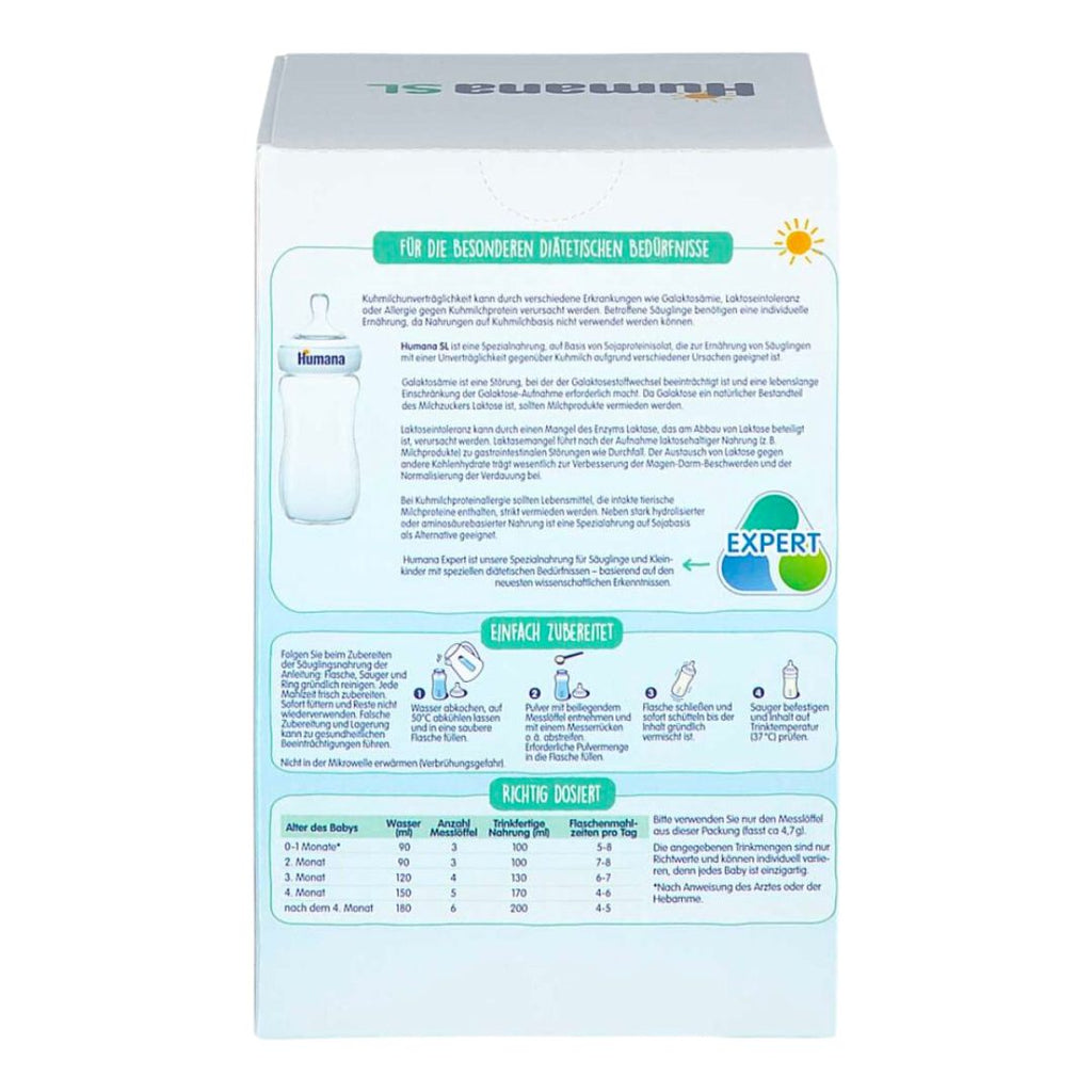 Humana SL Expert FS Dairy-Free Milk-formule vanaf de geboorte 600 g