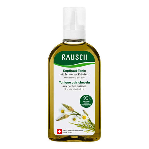 Rausch Swiss Herbal Scalp Tonic - A revitalizing 200 ml tonic infused with herbal extracts for a healthier and balanced scalp