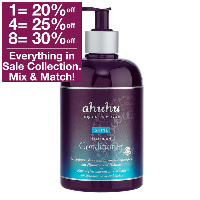 Indulge in ahuhu Hyaluron Shine Conditioner for an effortlessly smooth and radiant shine. Enjoy the added bonus of active ingredients like hyaluronic acid and blue hibiscus for maximum moisturizing benefits. Strengthen and protect hair with the exotic and fresh scent of Abyssinian oil. Feel refreshed and glamorous with ahuhu's signature scent!