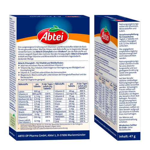Abtei A-Z πλήρης καρτέλα πολλαπλές βιταμίνες 40