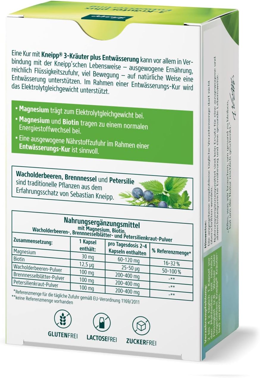 Kneipp 3-Herbs Plus Capsule de drenaj 60 Cap
