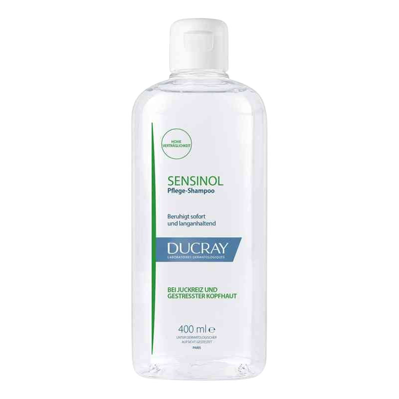 A 400 ml bottle of DUCRAY Sensinol hair care shampoo on a plain white background.