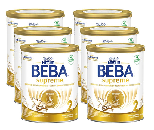 BEBA Supreme 2 Baby Formula Follow on Milk (6+ Months) - Pack of 6 x 800g