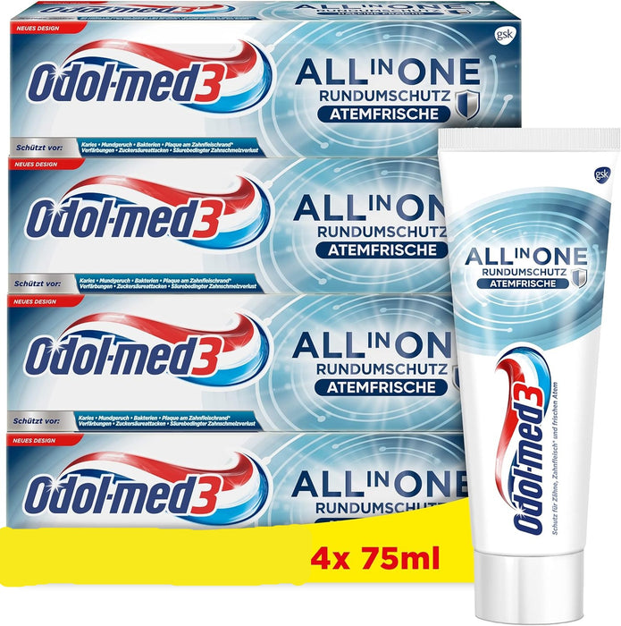 Odol-med3 All in One Protection Original Toothpaste 4 x 75 ml