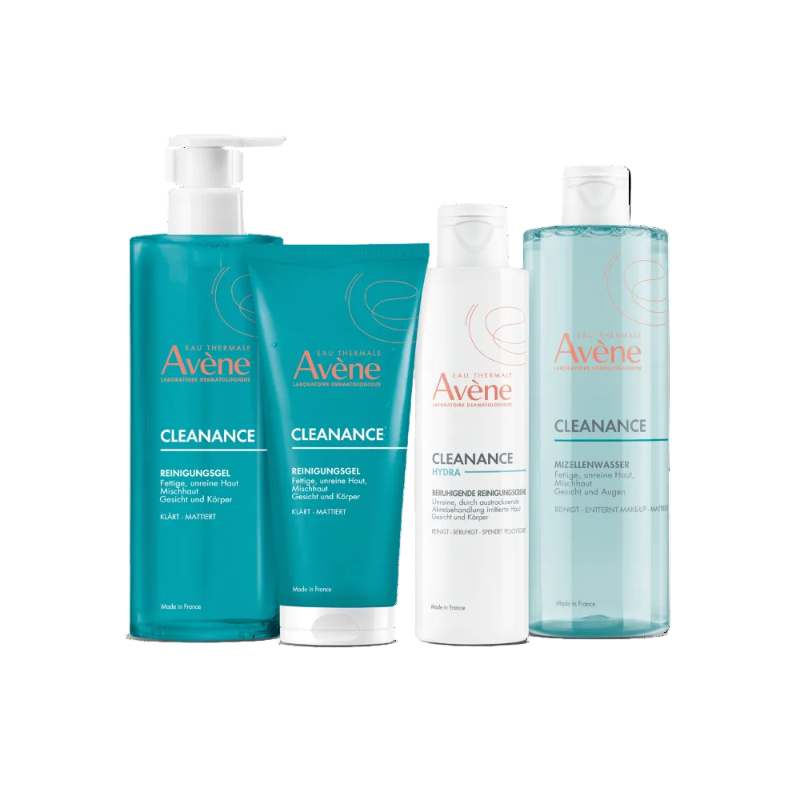Avene Cleanance skincare products on a white background