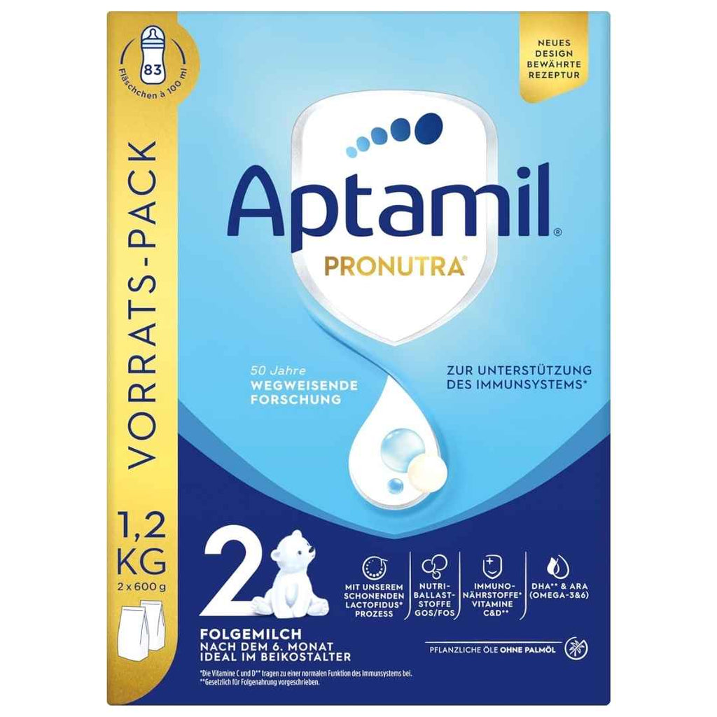 Aptamil Pronutra baby formula packaging on a white background