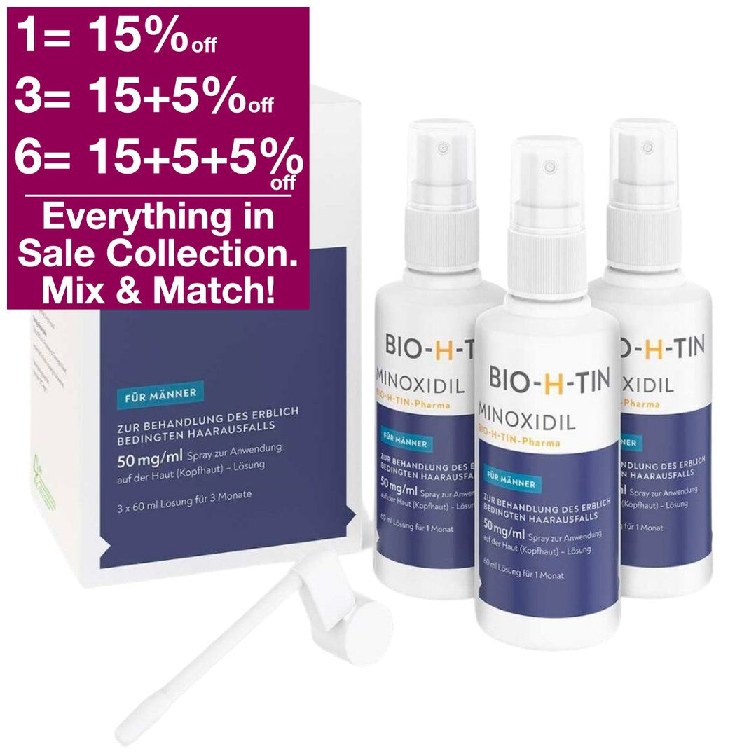 New design - 2023 Prevent progressive, hereditary hair loss in good time with Minoxidil BIO-H-TIN®.