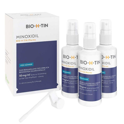 Bio-H-Tin Minoxidil Pharma 50mg/ml plaukų šaknų purškiklis vyrams 3x60 ml