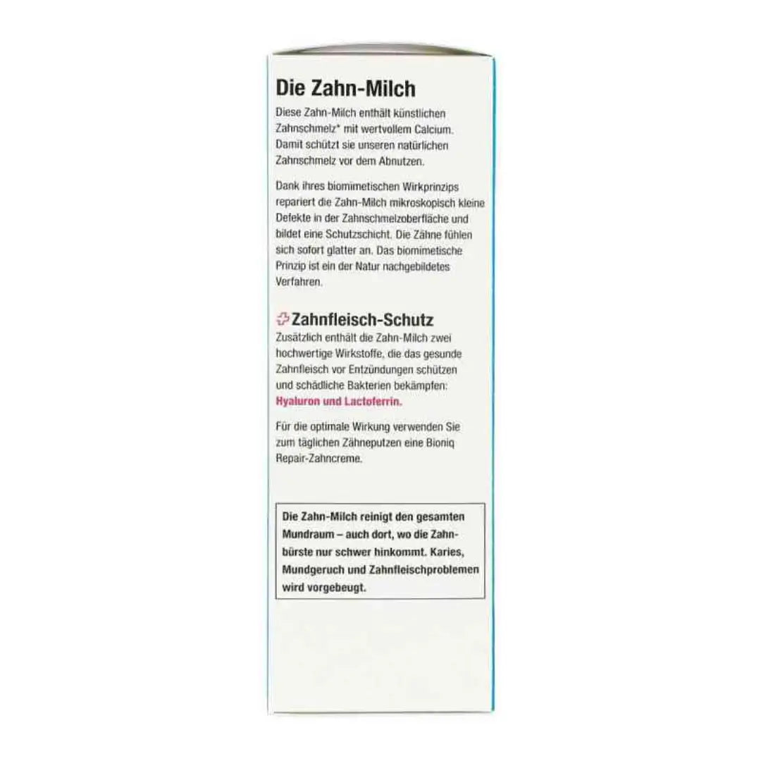 The "Zahnmilch" ("Tooth Milk") contains artificial tooth enamel to form a protective layer