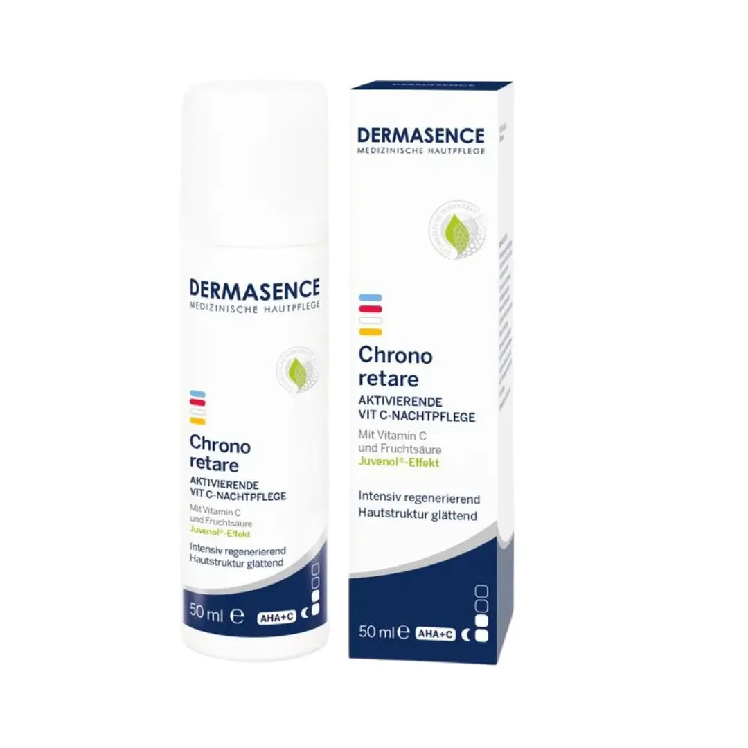 Dermasence Chrono retare skincare product packaging on a white background