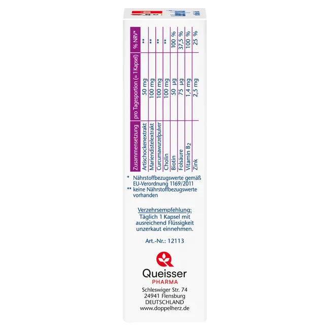 The other side of the package, showing the nutritional values table