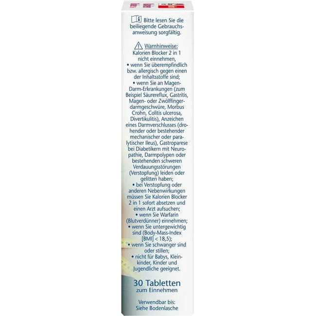 Side of the package with general hints and consumption instructions