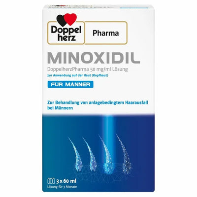 Doppelherz Pharma Minoxidil 50 mg/ml nuo paveldimo plaukų slinkimo vyrams