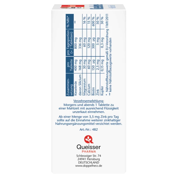 Side of the package showing the table of nutritional values