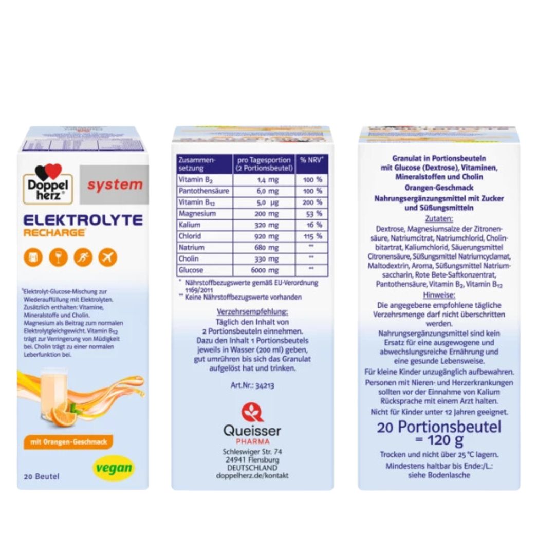 Doppelherz System Electrolytes Recharge Granules 20 bags