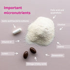 Orthommol natal contains important microutrients, such as lactic acid bacteria cultures, Folic acid and quatrefolic, choline, iodine, Zeaxanthin, Omega-3 fatty acids, lutein, vitamin d