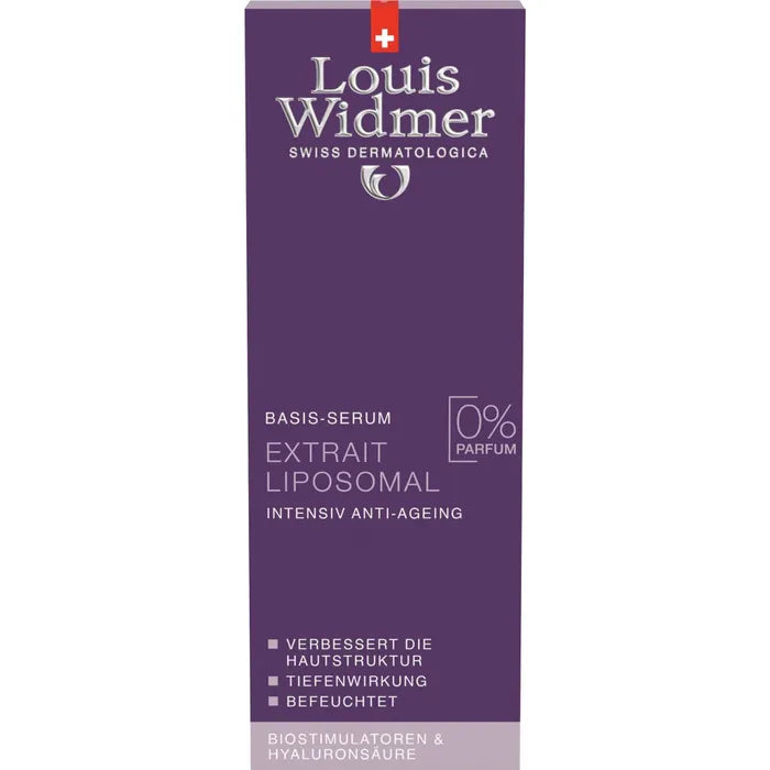 Packaging box of Louis Widmer Extrait Liposomal Unscented 30 ml