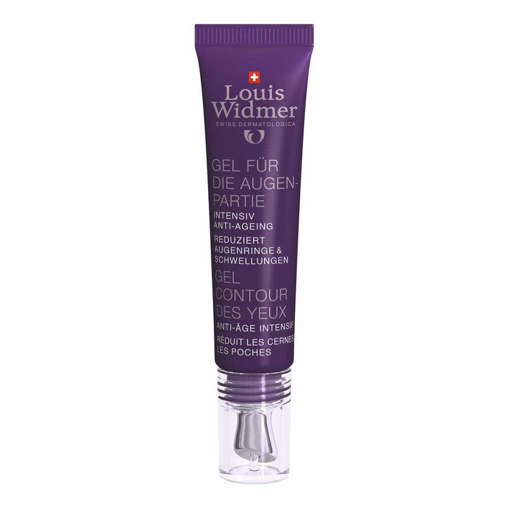 Louis Widmer Eye Contour Gel Intensive Anti-Aging Lightly Scented 15 ml - Front of the tube