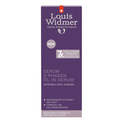 Packaging box of Louis Widmer Serum 2-Phases Oil-in-Serum Lightly Scented 35 ml