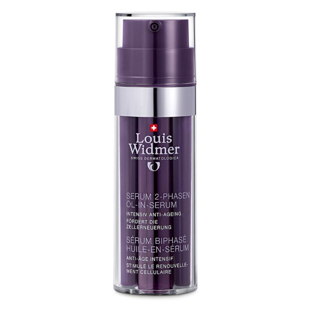 Louis Widmer Serum 2-Phases Oil-in-Serum Intensive Anti-Ageing Non-Scented 35 ml supports the regeneration of skin cells