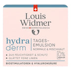 Louis Widmer skincare product packaging with text on a pink background