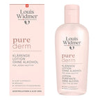 Louis Widmer pure derm lotion bottle and packaging on a white background