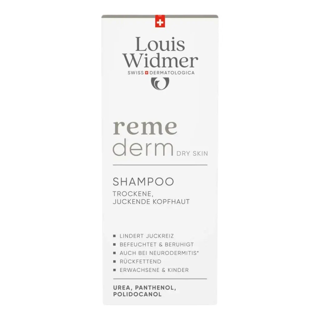 Louis Widmer reme derm shampoo packaging on a white background