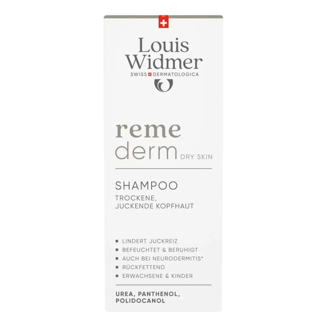 Louis Widmer reme derm shampoo packaging on a white background