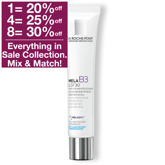 La Roche Posay Mela B3 Cream SPF 30 is a day cream against pigment spots with SPF 30, Melasyl &amp; Niacinamide.&nbsp;