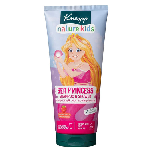 Under the shower with Kneipp Naturkind Sea Princess Shampoo &amp; Shower! Fantastic raspberry scent kidnapped little princesses in a magical fairy-tale world. The mild formula with natural jojoba oil, calendula extract and valuable panthenol conditions children's delicate skin and is gentle on children fine hair.