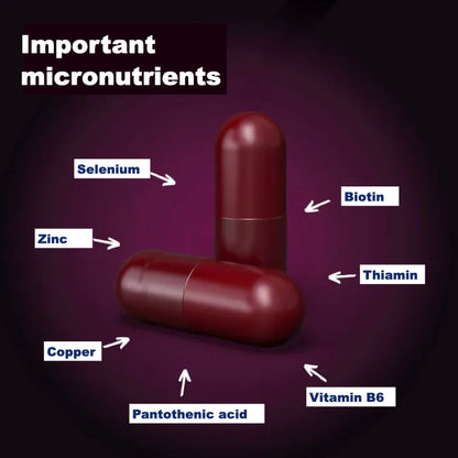 Overview of the important micronutrients that are contained in Orthomol Hair Intense capsules