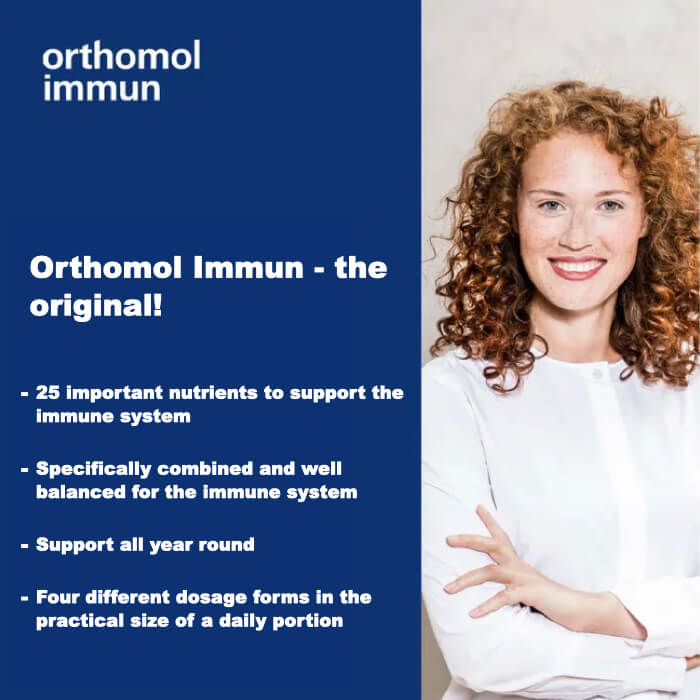 Orthomol Immun supplement comes in four different dosage forms and in the practival size of a daily portion.