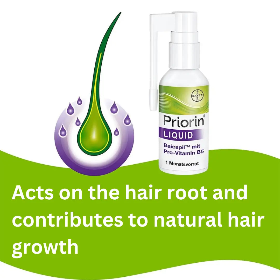 Priorin Liquid acts on the hair root and contributes to natural hair growth