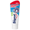 The Signal toothpaste caries protection helps prevent tooth decay and the breakdown of tooth enamel. It remineralizes and hardens tooth enamel that has already been decalcified. It has a mild taste for the whole family and gives fresh breath.