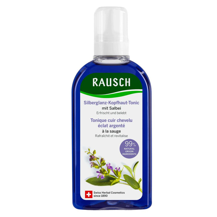Rausch Sage Silver Shine Hair Tonic for blonde, white or grey hair. Invigorates the scalp to strengthen the hair. Unpleasant odours are eliminated from the scalp to leave a sense of purity and freshness. With Swiss sage oil and carefully selected extracts of nettle, ribwort plantain, oak bark, tobacco and houseleek. VicNic.com