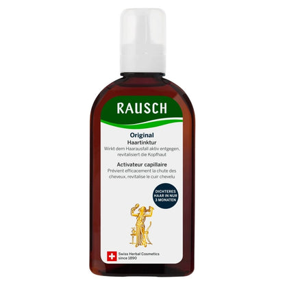 Rausch Original Hair Tincture combats hair loss and stimulates hair growth right from the root by stimulating blood circulation in the scalp and regulates scalp functions with essential oils and precious extracts of burdock root and pea sprout. Buy at VicNic.com