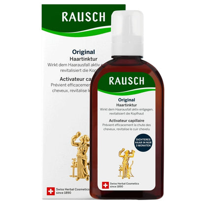 Rausch Original Hair Tincture increases combats hair loss and stimulates hair growth right from the root. In this way, the hair growth cycle is extended and the hair shines with vitality. New Design on pakaging 2023 - Buy VicNic.com