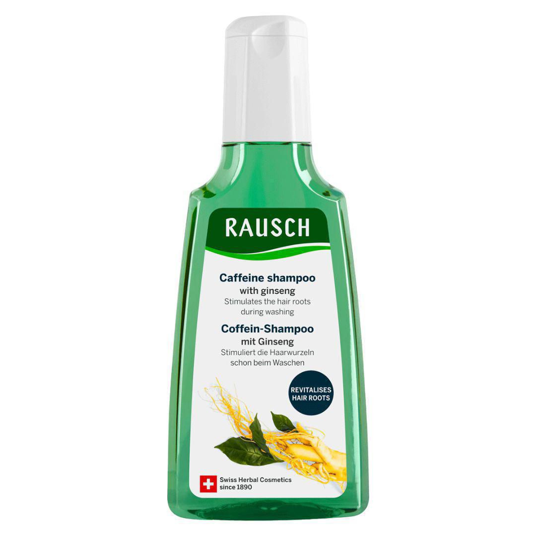 Rausch Ginseng Caffeine Shampoo promotes hair growth and treats hair loss. The optimal formula improves the hair structure, and the active ingredients include valuable extracts of ginseng, guarana, tiger grass and caffeine, which stimulates blood circulation in the scalp. Buy Rausch shampoo at VicNic.com